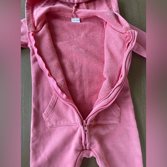 Fleece Zipper Romper in Pink 12-18 Months - Picture 3 of 5